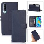 For Huawei P30 Cross Texture Horizontal Flip Leather Phone Case(Dark Blue)