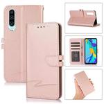 For Huawei P30 Cross Texture Horizontal Flip Leather Phone Case(Pink)