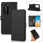 For Huawei P40 Pro Cross Texture Horizontal Flip Leather Phone Case(Black)