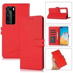 For Huawei P40 Pro Cross Texture Horizontal Flip Leather Phone Case(Red)