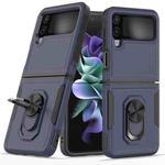 For Samsung Galaxy Z Flip4 PC + TPU Phone Case with Ring Holder(Dark Blue)