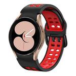 For Samsung Galaxy Watch 5 40mm Double-row Hole Two-color Silicone Watch Band(Black Red)