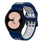 For Samsung Galaxy Watch 5 40mm Double-row Hole Two-color Silicone Watch Band(Blue White)