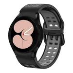 For Samsung Galaxy Watch 5 Pro 45mm Double-row Hole Two-color Silicone Watch Band(Black Grey)