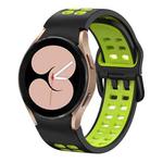 For Samsung Galaxy Watch 5 Pro 45mm Double-row Hole Two-color Silicone Watch Band(Black Green)