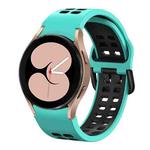 For Samsung Galaxy Watch 5 Pro 45mm Double-row Hole Two-color Silicone Watch Band(Water Duck)
