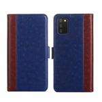 For Samsung Galaxy A03s Ostrich Texture Flip Leather Phone Case(Blue)