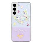 For Samsung Galaxy S22 5G Bronzing Butterfly Flower Phone Case(Butterfly)