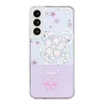 For Samsung Galaxy S22+ 5G Bronzing Butterfly Flower Phone Case(Cherry Blossoms)