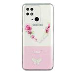 For Xiaomi Redmi 10C Bronzing Butterfly Flower Phone Case(Rose Heart)