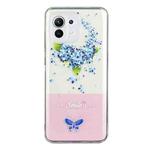 For Xiaomi Mi 11 Lite Bronzing Butterfly Flower Phone Case(Hydrangea)