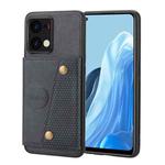 For OPPO Reno7 4G Double Buckle Card Slots Magnetic Phone Case(Blue)