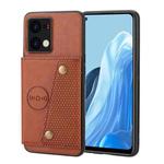 For OPPO Reno7 4G Double Buckle Card Slots Magnetic Phone Case(Brown)