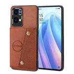 For OPPO Reno7 Pro Double Buckle Card Slots Magnetic Phone Case(Brown)