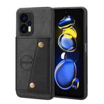For Xiaomi Redmi Note 11T Pro Double Buckle Card Slots Magnetic Phone Case(Black)