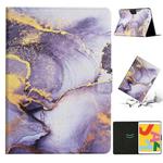For iPad Pro 10.5 2019 / 10.2 Marble Pattern Smart Leather Tablet Case(Purple)