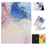 For iPad Pro 10.5 2019 / 10.2 Marble Pattern Smart Leather Tablet Case(Pink Blue)