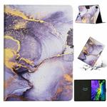 For iPad Pro 11 2020 Marble Pattern Smart Leather Tablet Case(Purple)