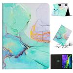 For iPad Pro 11 2020 Marble Pattern Smart Leather Tablet Case(Green)