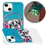 For iPhone 14 Luminous TPU Soft Phone Case (Headset Dog)