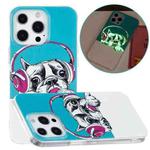 For iPhone 14 Pro Luminous TPU Soft Phone Case(Headset Dog)