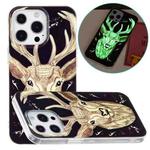 For iPhone 14 Pro Luminous TPU Soft Phone Case(Deer Head)