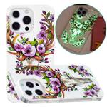 For iPhone 14 Pro Max Luminous TPU Soft Phone Case (Flower Deer)