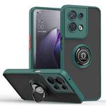 For OPPO Reno8 Pro+ Q Shadow 1 Series TPU + PC Phone Case with Ring Holder(Dark Green)