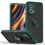 For Xiaomi Poco X4 GT Q Shadow 1 Series TPU + PC Phone Case with Ring Holder(Dark Green)