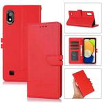For Samsung Galaxy A10 Cross Texture Horizontal Flip Leather Phone Case(Red)