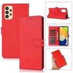 For Samsung Galaxy A13 4G Cross Texture Horizontal Flip Leather Phone Case(Red)