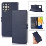 For Samsung Galaxy A22 4G Cross Texture Horizontal Flip Leather Phone Case(Dark Blue)