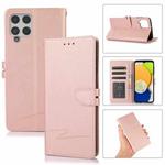 For Samsung Galaxy A22 4G Cross Texture Horizontal Flip Leather Phone Case(Pink)