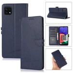 For Samsung Galaxy A22 5G Cross Texture Horizontal Flip Leather Phone Case(Dark Blue)