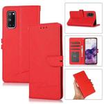 For Samsung Galaxy S20 Cross Texture Horizontal Flip Leather Phone Case(Red)