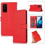 For Samsung Galaxy S20 FE Cross Texture Horizontal Flip Leather Phone Case(Red)