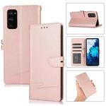 For Samsung Galaxy S20 FE Cross Texture Horizontal Flip Leather Phone Case(Pink)