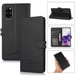 For Samsung Galaxy S20+ Cross Texture Horizontal Flip Leather Phone Case(Black)