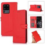 For Samsung Galaxy S20 Ultra Cross Texture Horizontal Flip Leather Phone Case(Red)