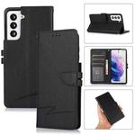 For Samsung Galaxy S21 5G Cross Texture Horizontal Flip Leather Phone Case(Black)