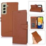 For Samsung Galaxy S21 FE 5G Cross Texture Horizontal Flip Leather Phone Case(Brown)