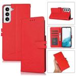 For Samsung Galaxy S22+ 5G Cross Texture Horizontal Flip Leather Phone Case(Red)