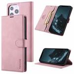 TAOKKIM Skin Feel Leather Case For iPhone 14 Pro Max(Pink)
