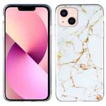 For iPhone 14 Plus IMD Marble TPU Phone Case (White)