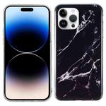 For iPhone 14 Pro Max IMD Marble TPU Phone Case (Black)