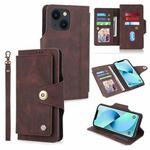 For iPhone 14 POLA 9 Card-slot Oil Side Leather Phone Case (Brown)