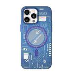 For iPhone 12 Pro Max Luminous Magsafe Magnetic Phone Case(Blue)