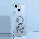 For iPhone 13 Electroplate Astronaut Holder Phone Case(Sierra Blue)