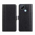 For Realme C21 Ostrich Texture Flip Leather Phone Case(Black)