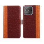 For Realme Narzo 50A Ostrich Texture Flip Leather Phone Case(Brown)